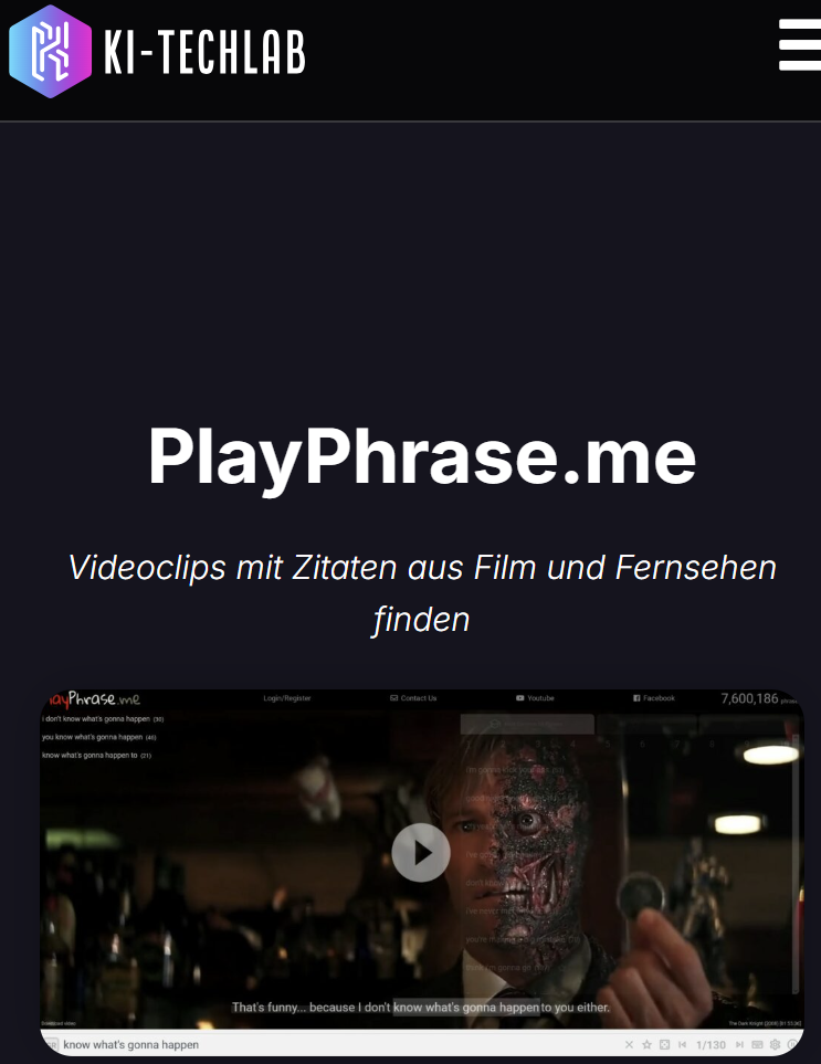 Playphrase.me Sprach-KI